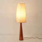Vedrà Floor Lamp with Wooden Base and Fabric Shade – 150 cm Tall, 48 cm Diameter 1