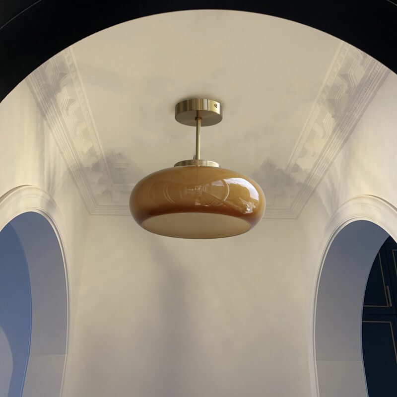 Vintage Brass Glass Ceiling Light