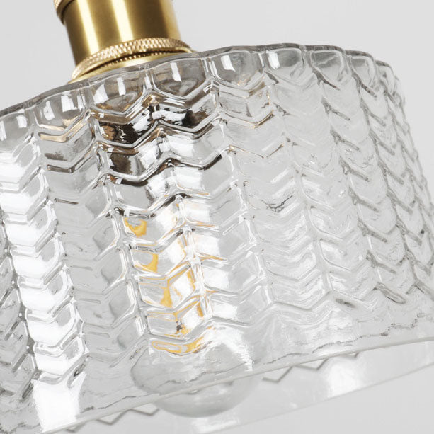 Vintage Brass Glass Jar Pendant
