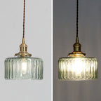 Vintage Brass Glass Jar Pendant