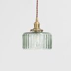 Vintage Brass Glass Jar Pendant