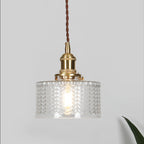 Vintage Brass Glass Jar Pendant