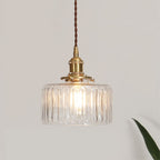 Vintage Brass Glass Jar Pendant