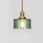 Vintage Brass Glass Jar Pendant
