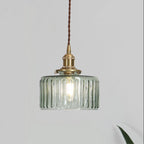 Vintage Brass Glass Jar Pendant