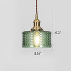 Vintage Brass Glass Jar Pendant