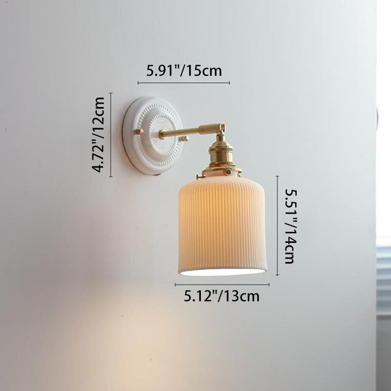 Vintage Ceramic Brass Wall Sconce