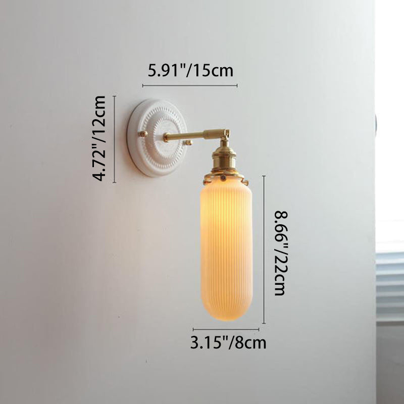Vintage Ceramic Brass Wall Sconce