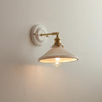 Vintage Ceramic Brass Wall Sconce