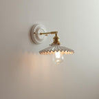 Vintage Ceramic Brass Wall Sconce