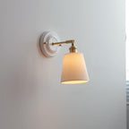 Vintage Ceramic Brass Wall Sconce