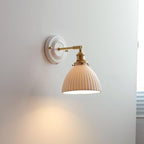 Vintage Ceramic Brass Wall Sconce