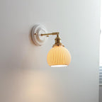 Vintage Ceramic Brass Wall Sconce