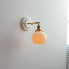 Vintage Ceramic Brass Wall Sconce