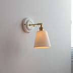 Vintage Ceramic Brass Wall Sconce