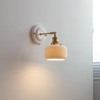 Vintage Ceramic Brass Wall Sconce
