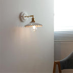 Vintage Ceramic Brass Wall Sconce