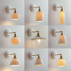 Vintage Ceramic Brass Wall Sconce