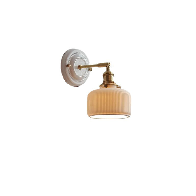 Vintage Ceramic Brass Wall Sconce