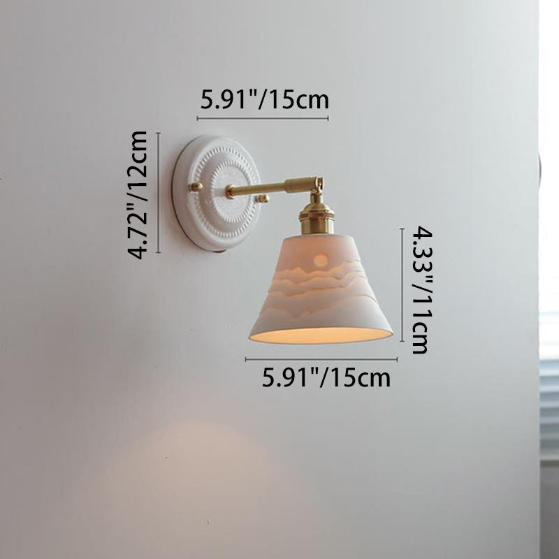 Vintage Ceramic Brass Wall Sconce