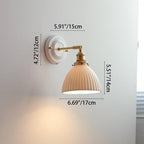 Vintage Ceramic Brass Wall Sconce