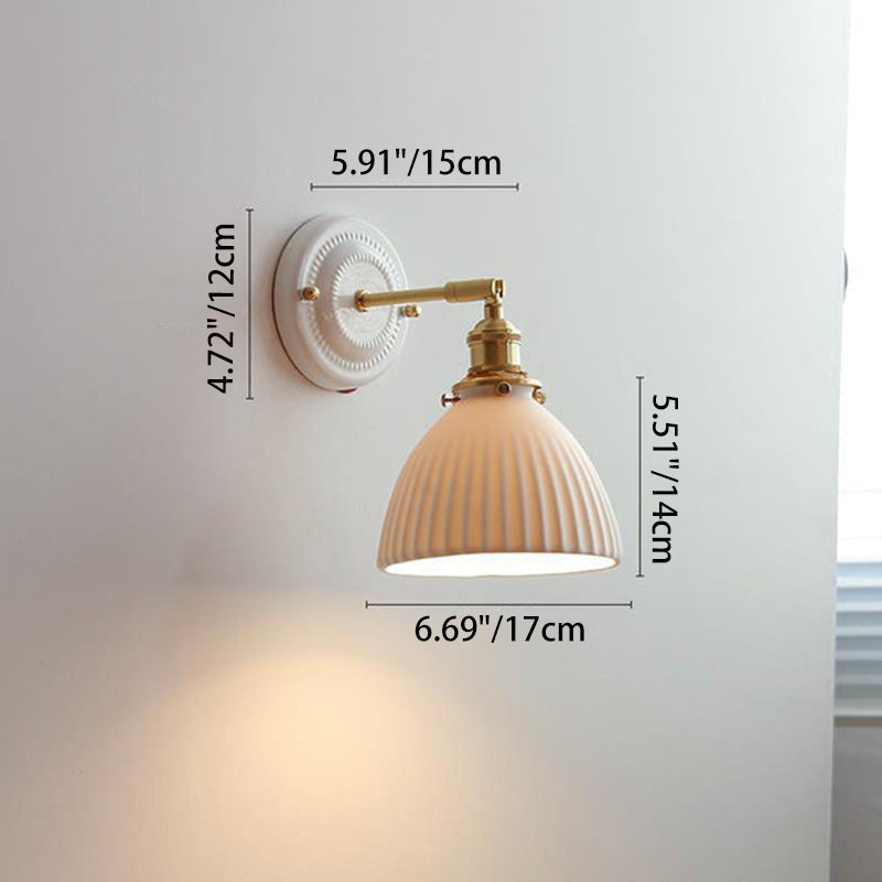 Vintage Ceramic Brass Wall Sconce