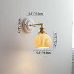 Vintage Ceramic Brass Wall Sconce