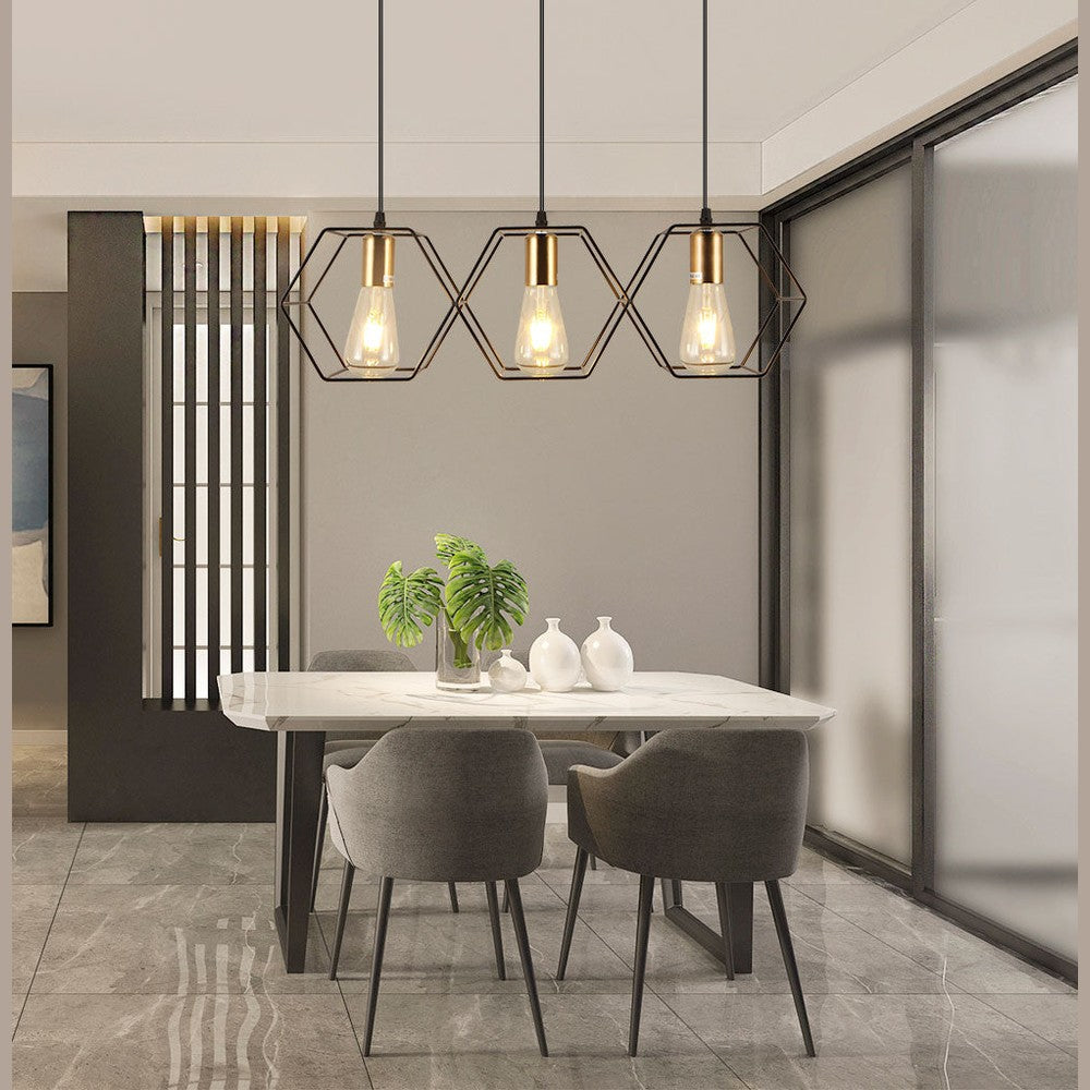 Vintage Iron Frame Pendant Light Fixture – Classic Design for Modern Interiors 3