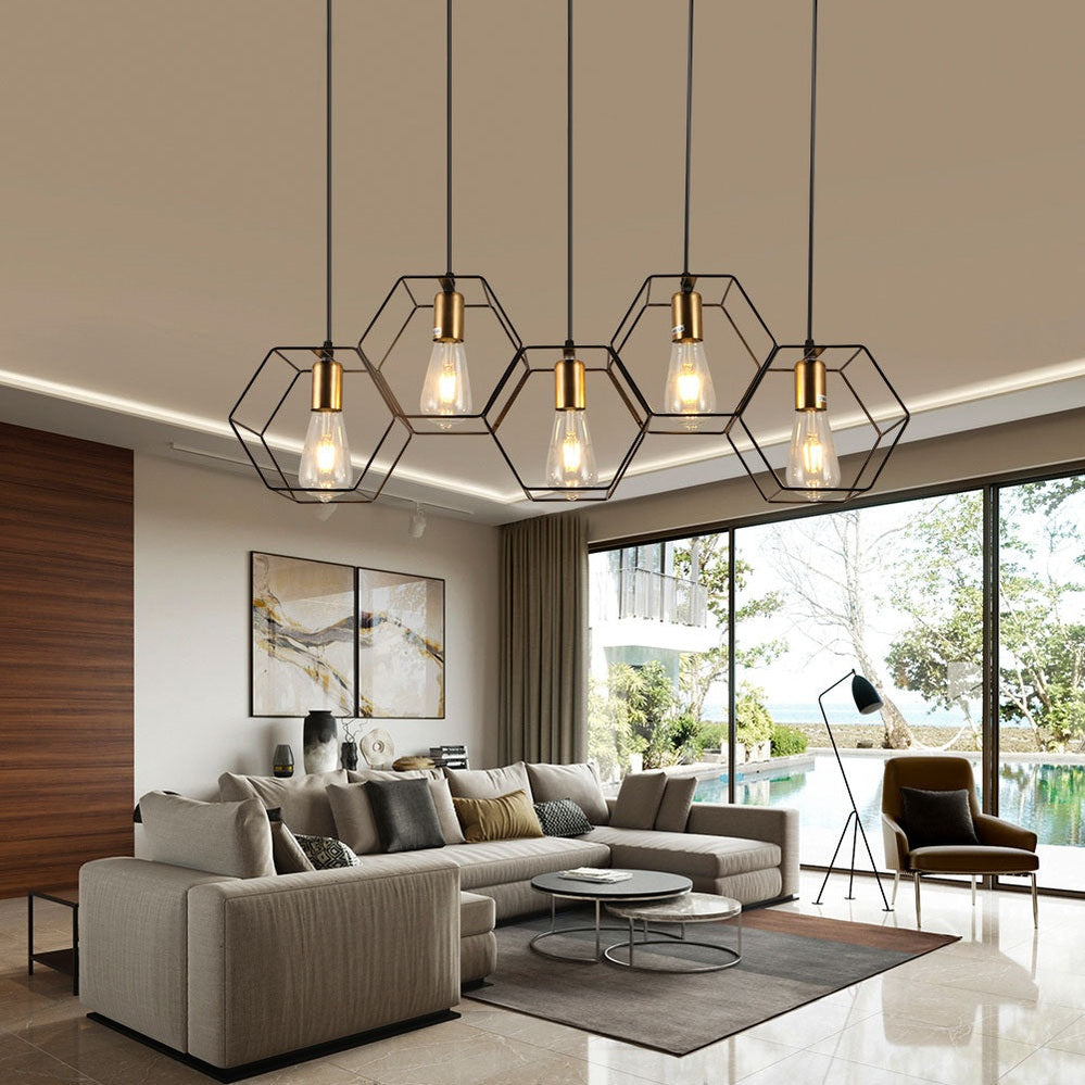 Vintage Iron Frame Pendant Light Fixture – Classic Design for Modern Interiors 4