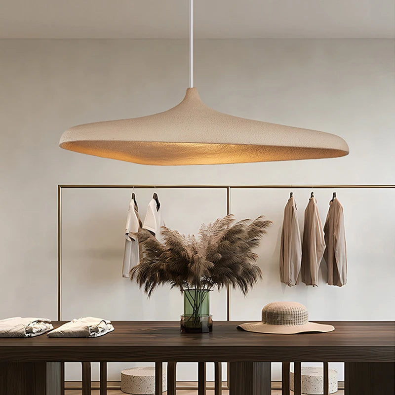 Wabi Sabi LED Pendant Light in Bracken Brown and White for Serene Ambience 0