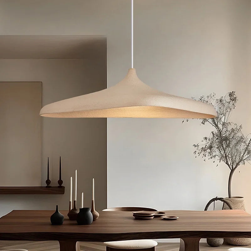 Wabi Sabi LED Pendant Light in Bracken Brown and White for Serene Ambience 3