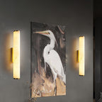 Wall Sconce Lighting with Resin Marble Effect and Copper Accents 7
