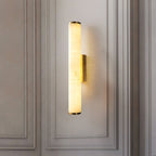 Wall Sconce Lighting with Resin Marble Effect and Copper Accents 8