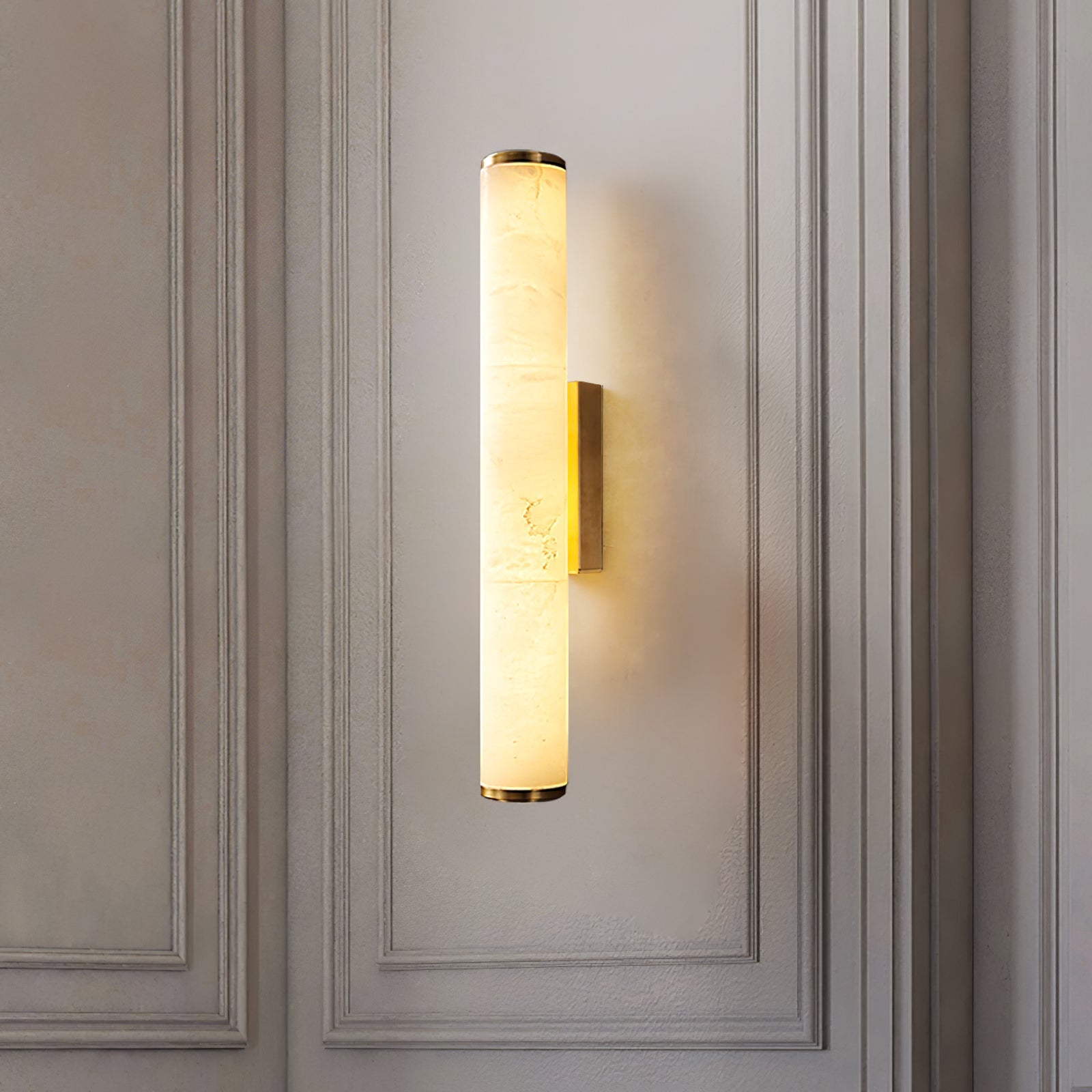 Wall Sconce Lighting with Resin Marble Effect and Copper Accents 8