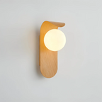 Wall Sconce with Wood Accent and Globe Shade for Modern Interiors 0