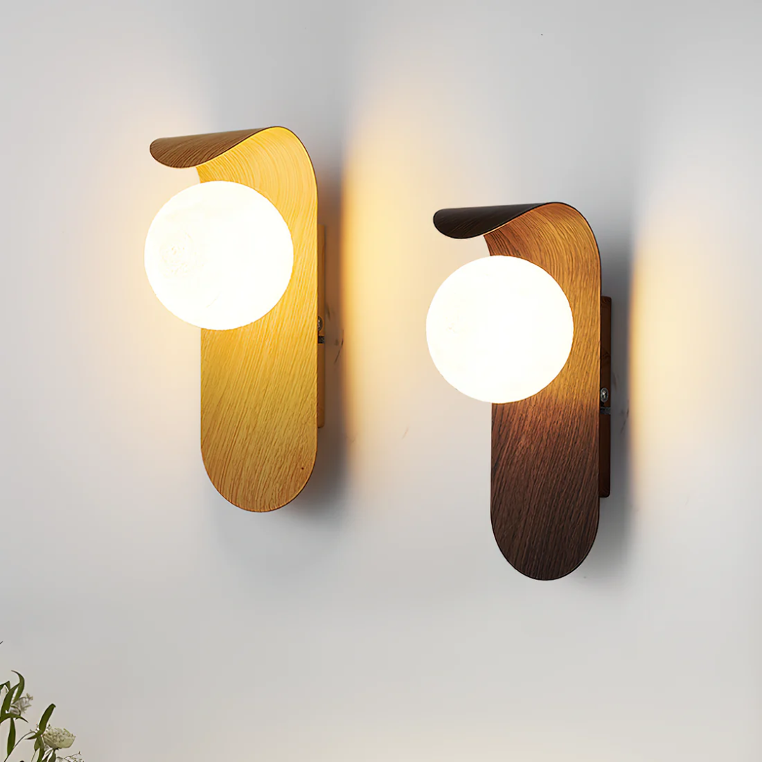 Wall Sconce with Wood Accent and Globe Shade for Modern Interiors 4