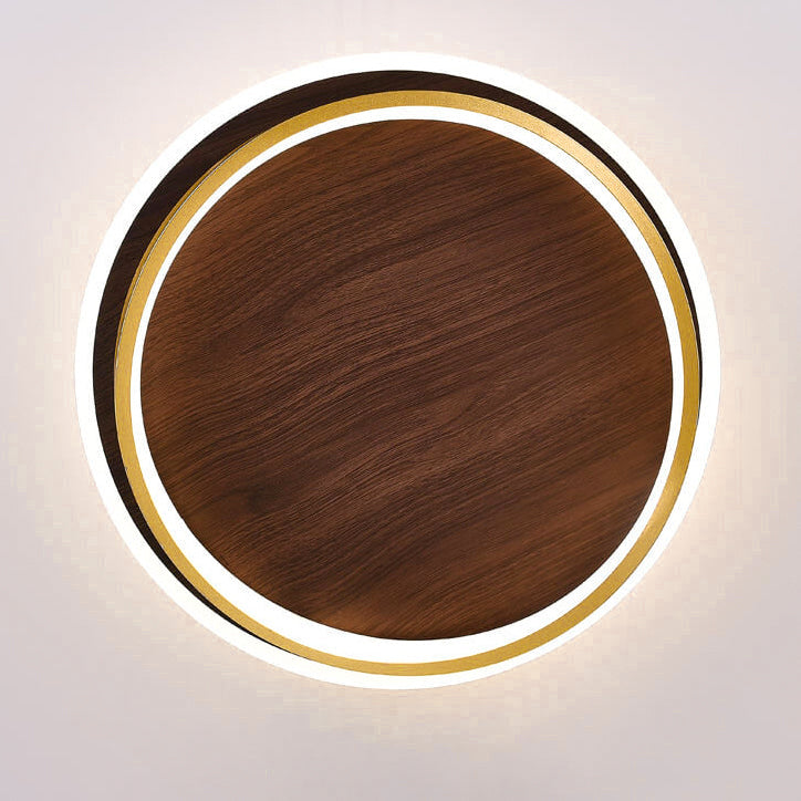 Walnut Grain LED Flush Mount Light