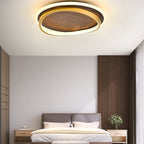 Walnut Grain LED Flush Mount Light