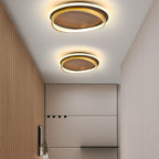 Walnut Grain LED Flush Mount Light