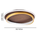 Walnut Grain LED Flush Mount Light
