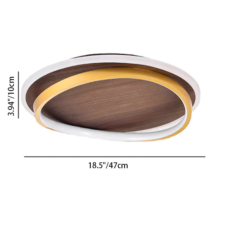 Walnut Grain LED Flush Mount Light