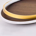 Walnut Grain LED Flush Mount Light