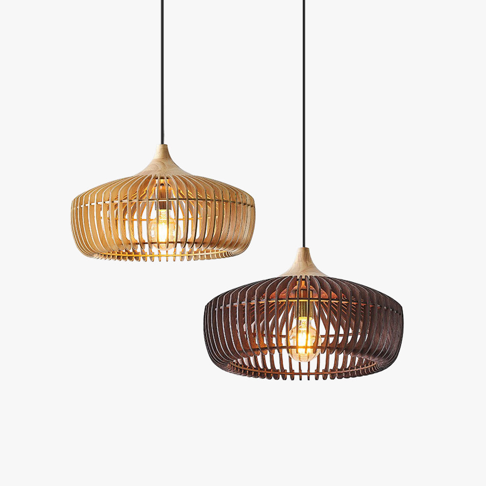 Wooden Pendant Light with Dome Shape Design for Bedroom and Living Room 1