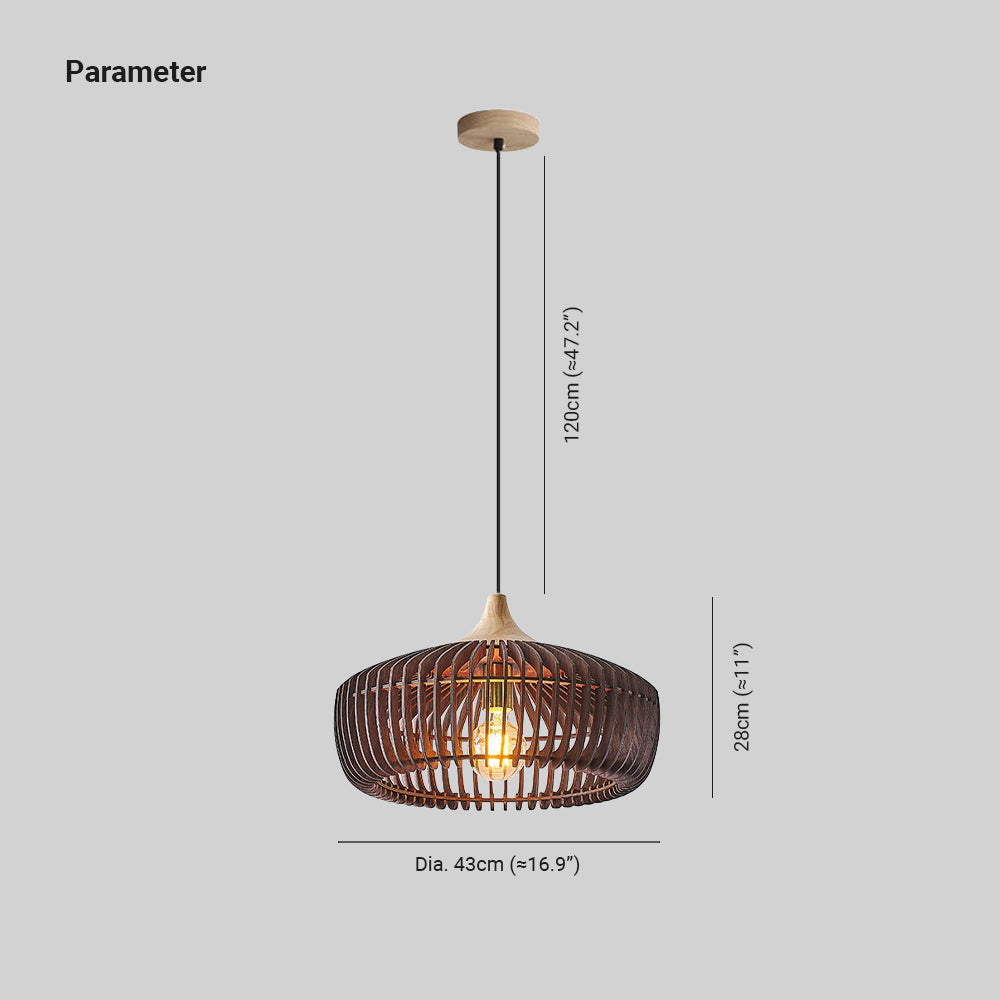 Wooden Pendant Light with Dome Shape Design for Bedroom and Living Room 3