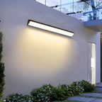 Outdoor LED Wall Light Waterproof Black, Up Down Strip Porch Light - Modern Exterior Wall Sconce for Facade Patio Garage