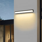Outdoor LED Wall Light Waterproof Black, Up Down Strip Porch Light - Modern Exterior Wall Sconce for Facade Patio Garage