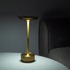Cordless Table Lamp Rechargeable, Metallic Modern Bedside Lamp - Portable LED Dimmable Mood Light for Bedroom Restaurant Bar