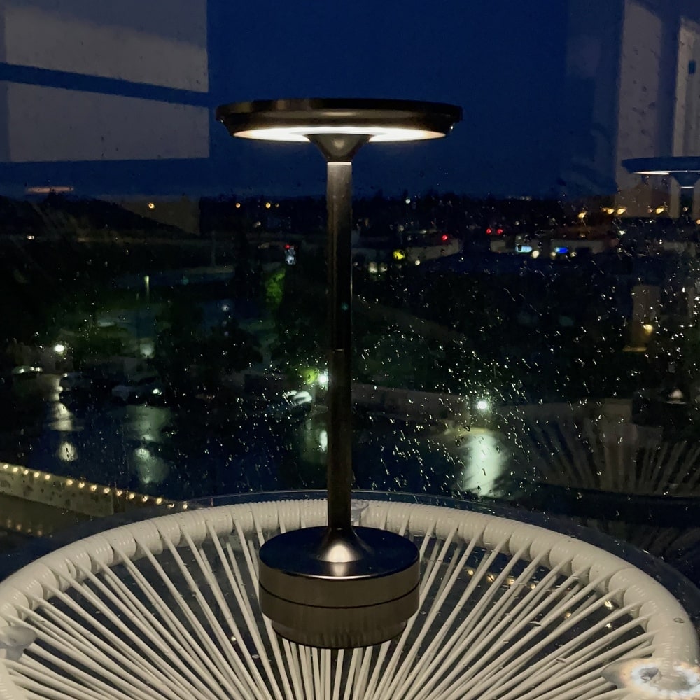 Cordless Table Lamp Rechargeable, Metallic Modern Bedside Lamp - Portable LED Dimmable Mood Light for Bedroom Restaurant Bar