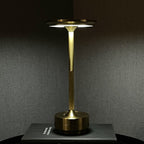 Cordless Table Lamp Rechargeable, Metallic Modern Bedside Lamp - Portable LED Dimmable Mood Light for Bedroom Restaurant Bar