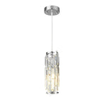 Crystal Glass Chandelier, Modern Iron Pendant Ceiling Light - Decorative Hanging Lighting for Dining Room Living Room Foyer